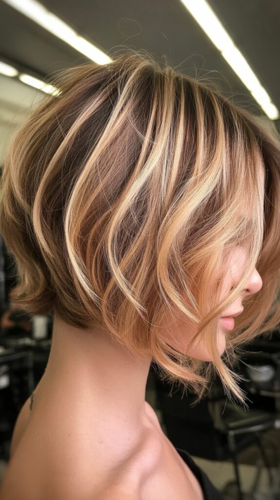 Best 30 Short Choppy French Bob Haircuts for an Instant Cool-Girl Look 8 Short Choppy French Bob with Highlights