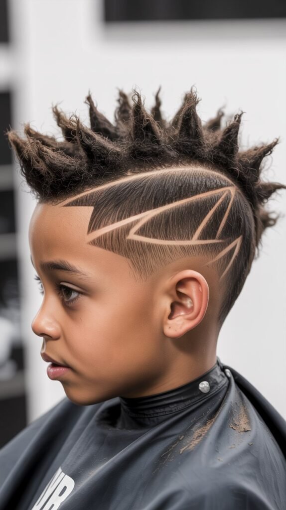 Faux Hawk with Line Design