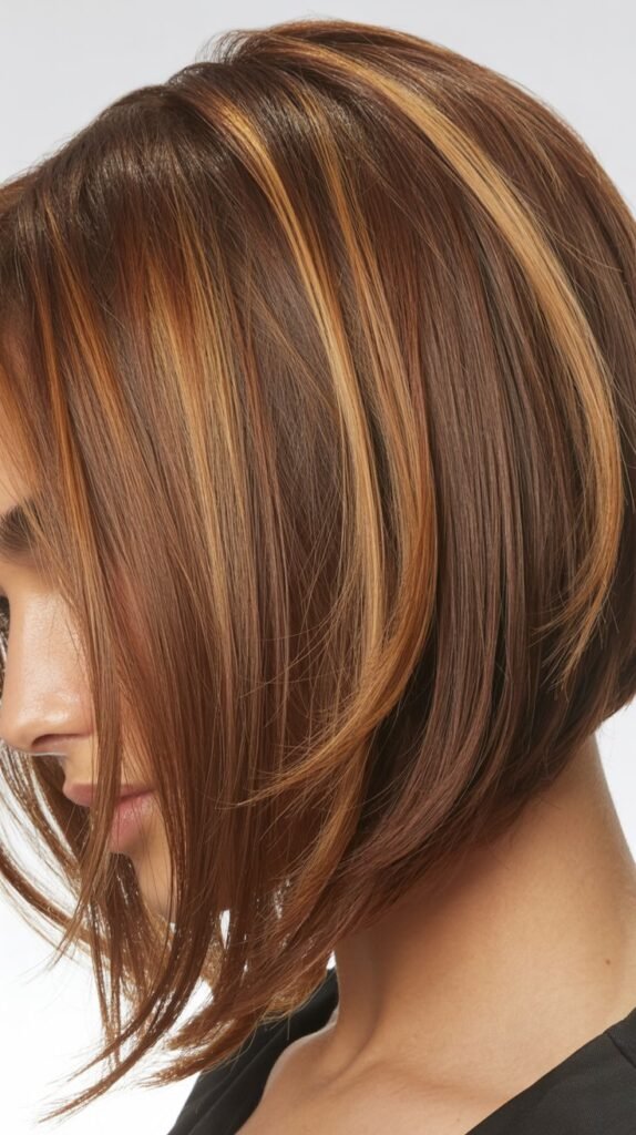 Angled Bob with Babylights and Soft Layers