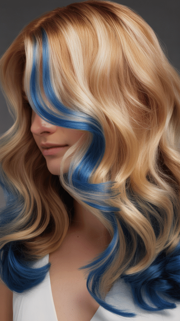 Beige Blonde with Teal Underlights