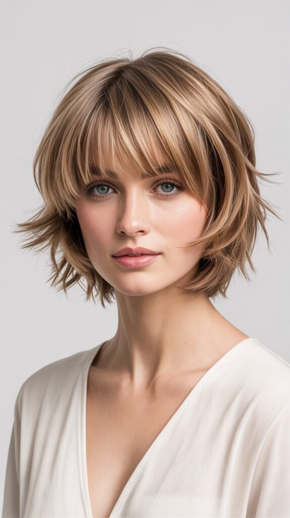 Shaggy Bob with Feathered Bangs
