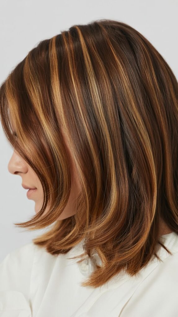 Dimensional Color Lob with Curtain Bangs