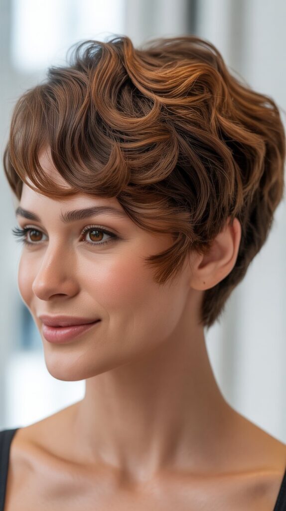 27 Gorgeous Wavy Pixie Hairstyles for Thick Hair 1 Classic Textured Wavy Pixie