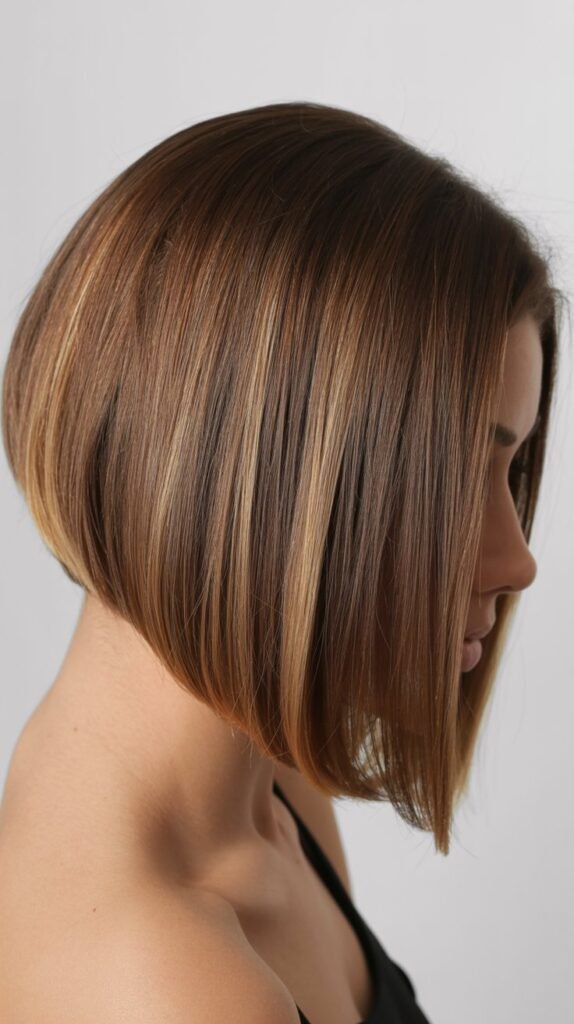 Classic Subtle Balayage Angled Bob