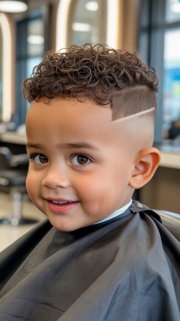 Curly Top with Taper Fade