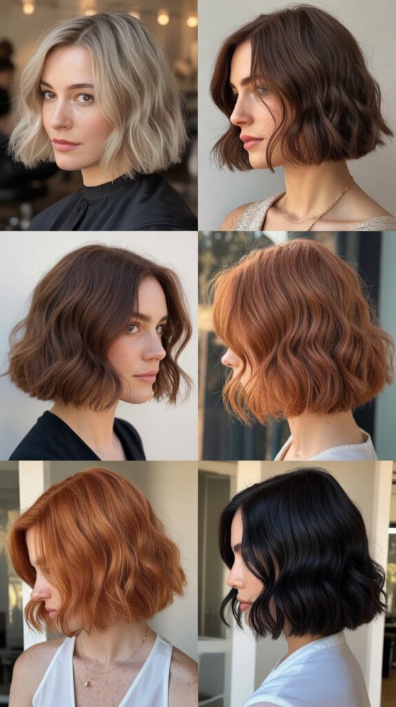 31 Stunning Wavy French Bob Haircuts for an Effortless Glow-Up 1 Classic Wavy French Bob with Blunt Ends