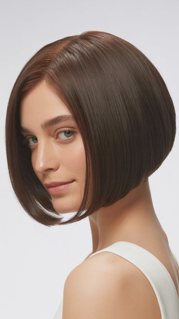 Rounded Bob with Curved Silhouette