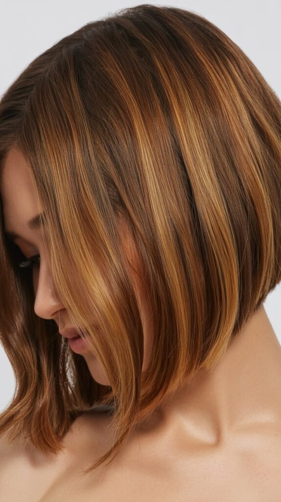 Blunt Angled Bob with Soft Balayage