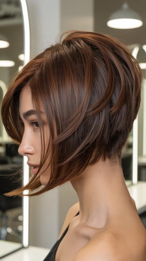 Stacked Angled Bob with Face-Framing Layers