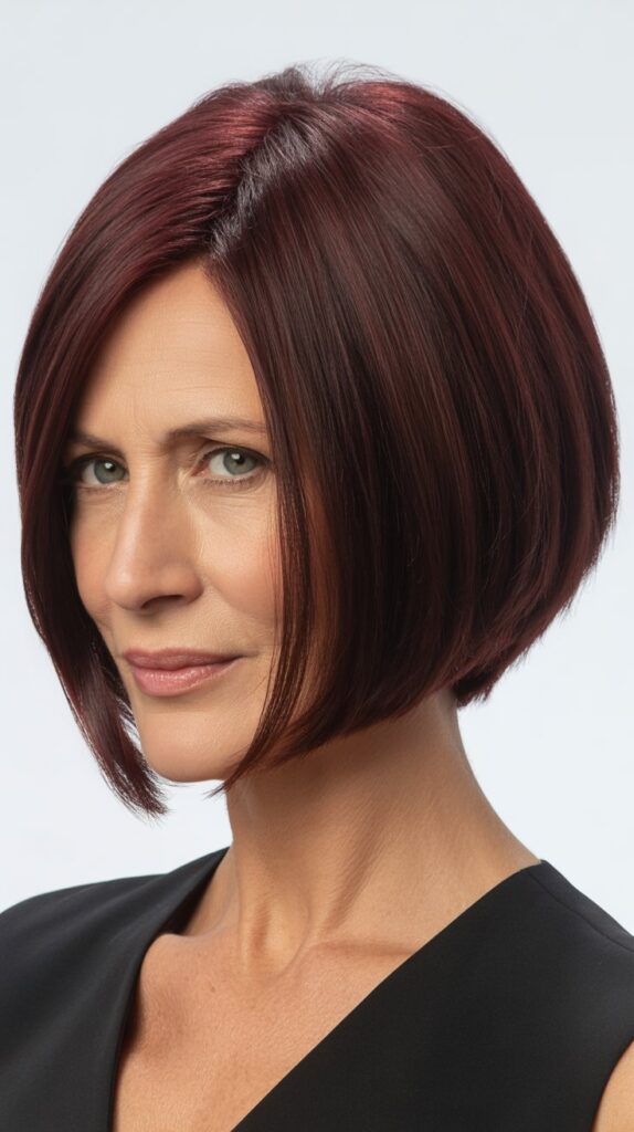 Top 30+ Medium Length Hairstyles for Thin Fine Hair Over 50 11 A-Line Bob with Graduated Layers