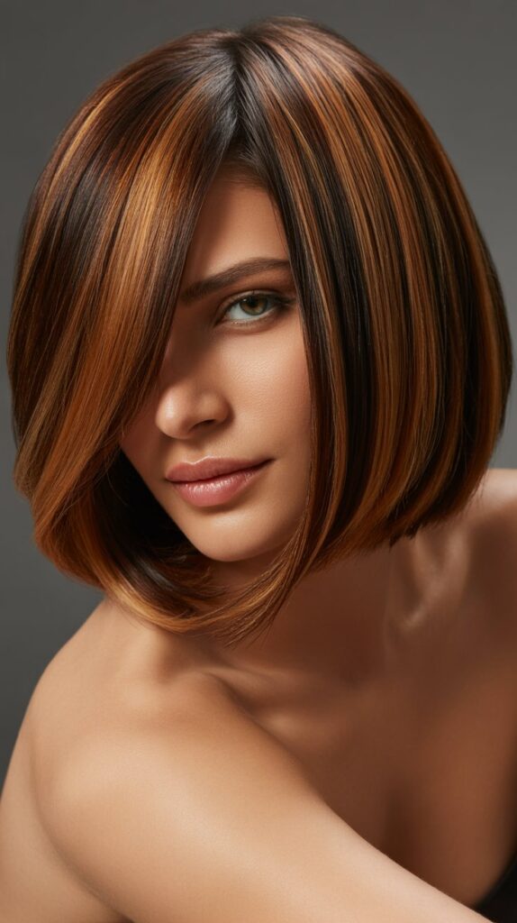 Angled Bob with Lowlights