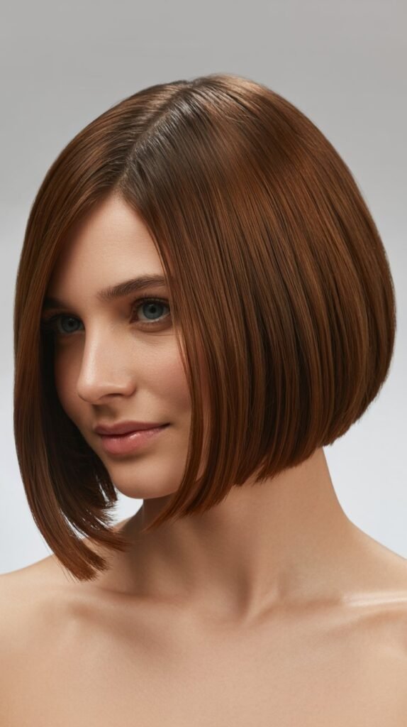 Classic Angled Bob with Side Part