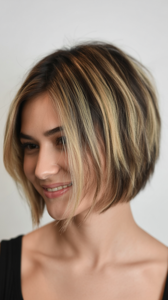 Choppy Bob with Reverse Balayage