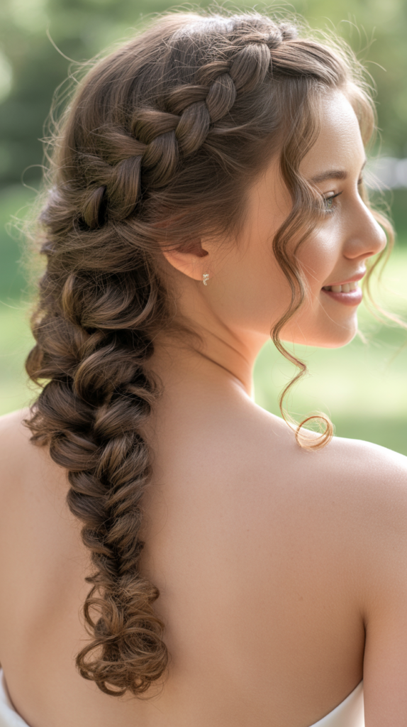 Fishtail Braid with Curly End