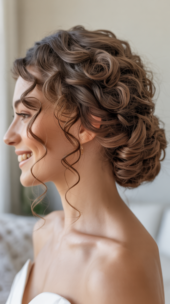Twisted Low Bun with Curly Details