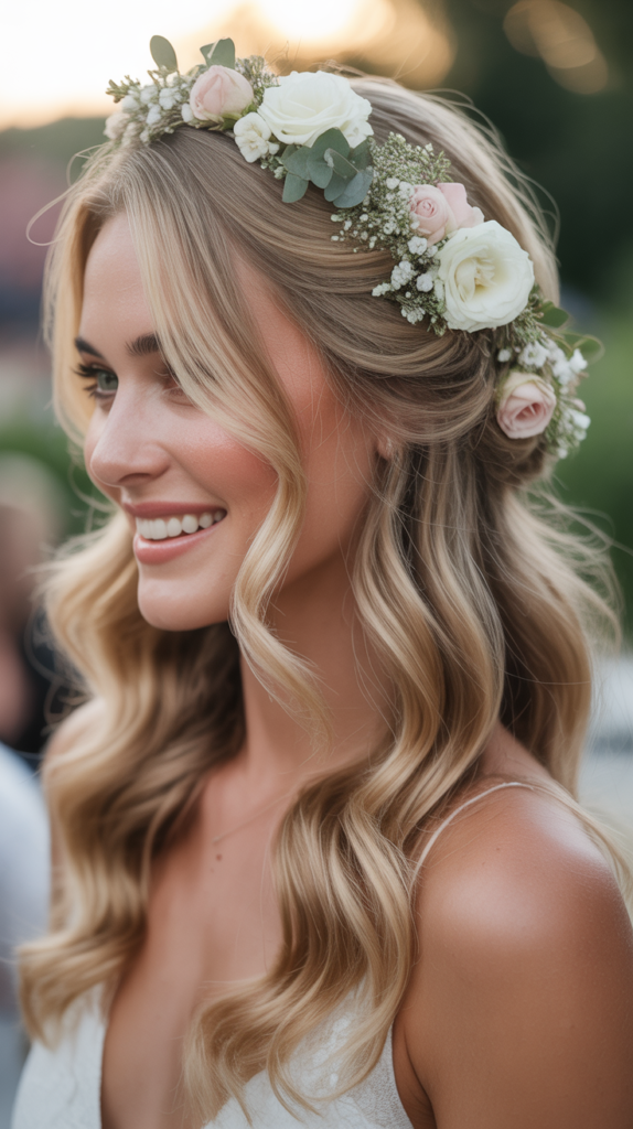 Half-Up with Fresh Flowers