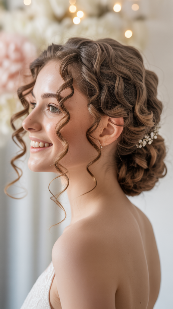 Low Chignon with Curly Texture