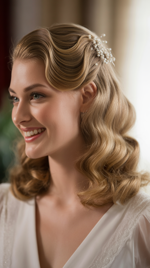 Half-Up with Vintage Waves