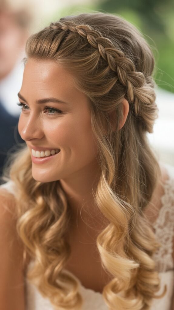 Dutch Braid Half-Up Crown