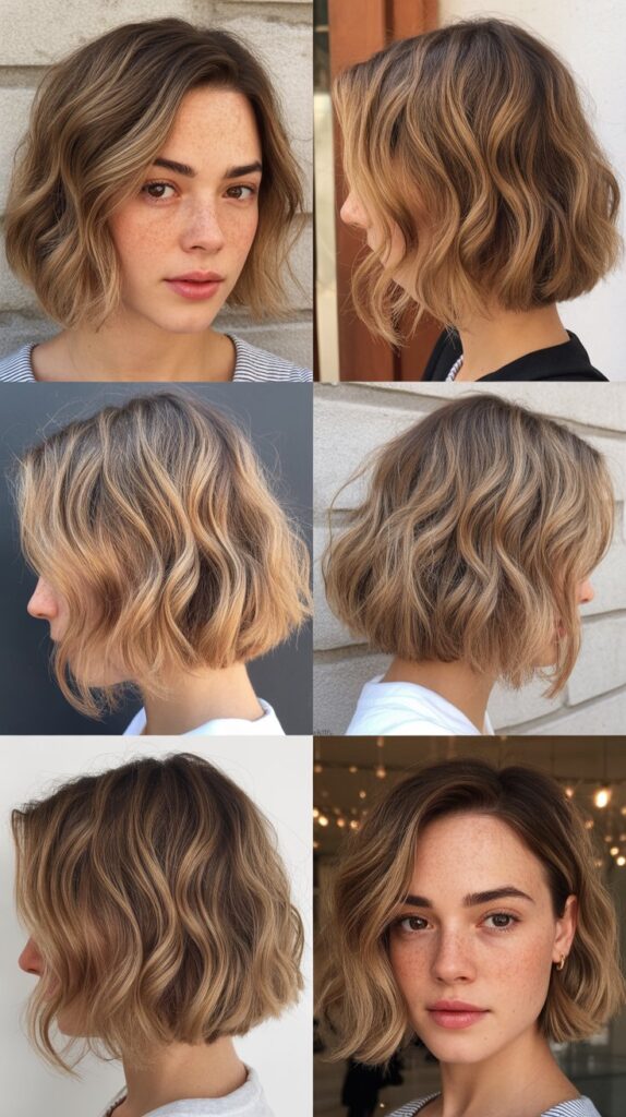 31 Stunning Wavy French Bob Haircuts for an Effortless Glow-Up 15 Wavy Bob with Babylights