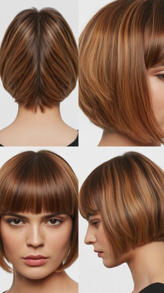 Stacked French Bob with Short Fringe