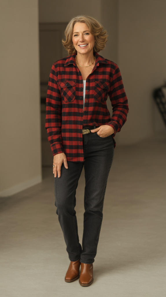 Plaid Shirt with Black Jeans