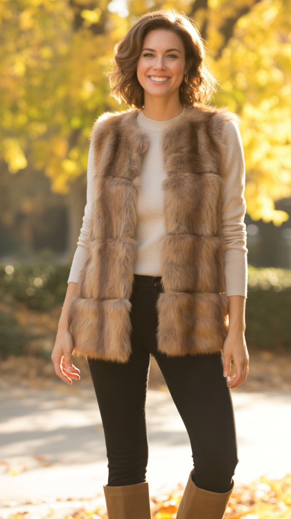 Faux Fur Vest and Leggings
