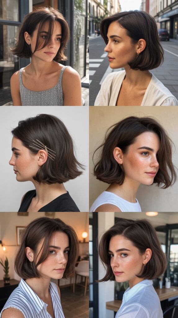 Classic French Bob With Versatile Side-Part Bangs