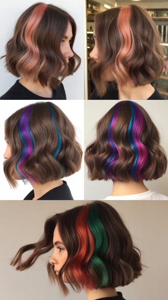 31 Stunning Wavy French Bob Haircuts for an Effortless Glow-Up 13 Wavy Bob with Peekaboo Highlights