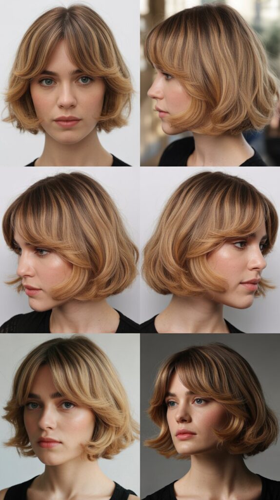 Layered French Bob With Curtain Bangs
