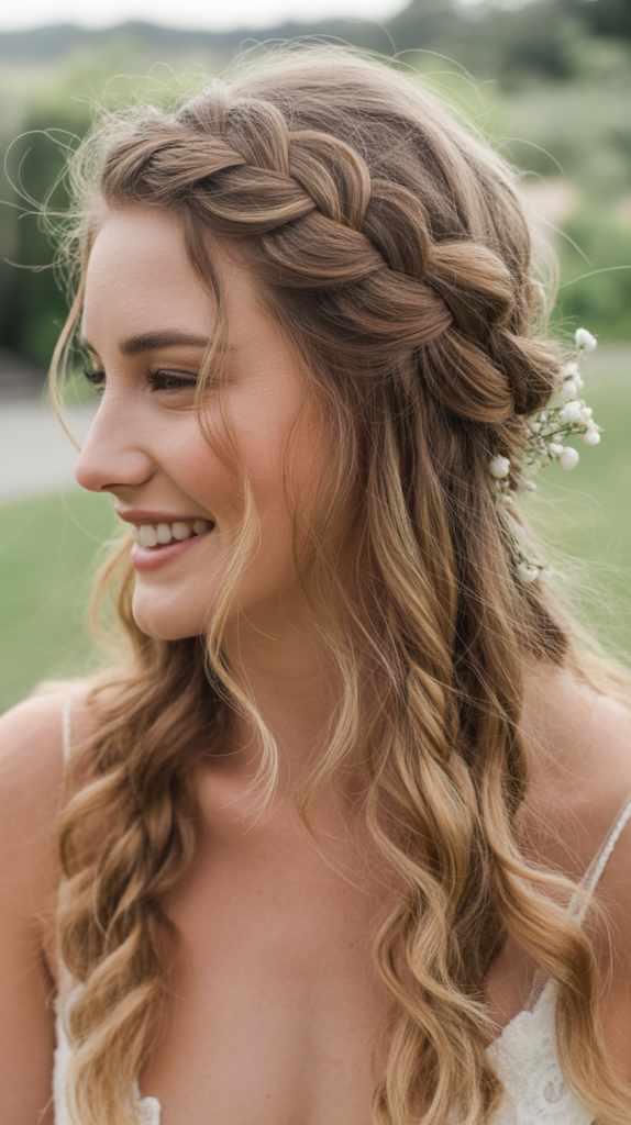Bohemian Messy Half-Up Braid