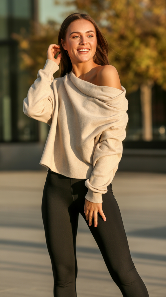 Off-Shoulder Sweater and Leggings