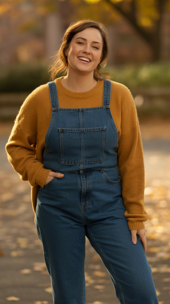  Dark Jeans with Mustard Yellow Sweater