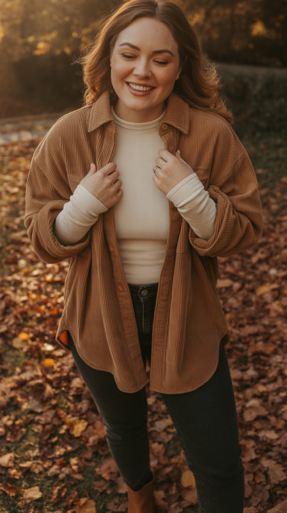  Corduroy Shirt with Thermal Underneath