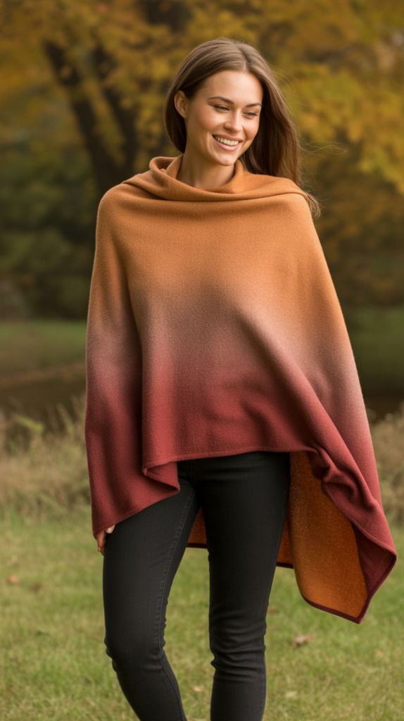 Poncho Over Slim Bottoms