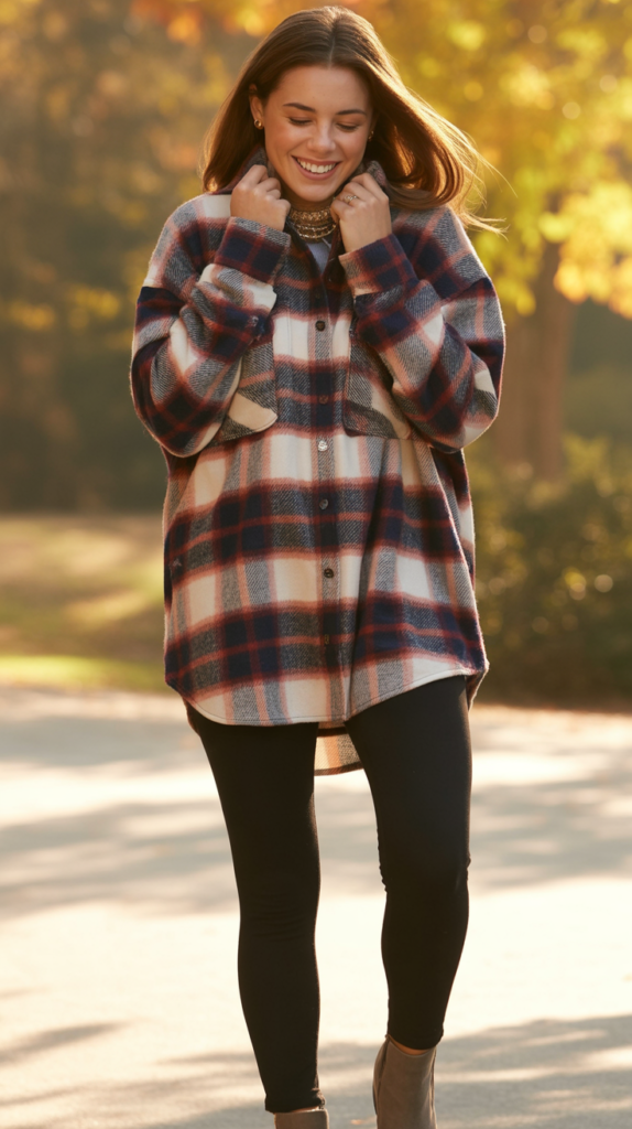  Plaid Shirt and Leggings