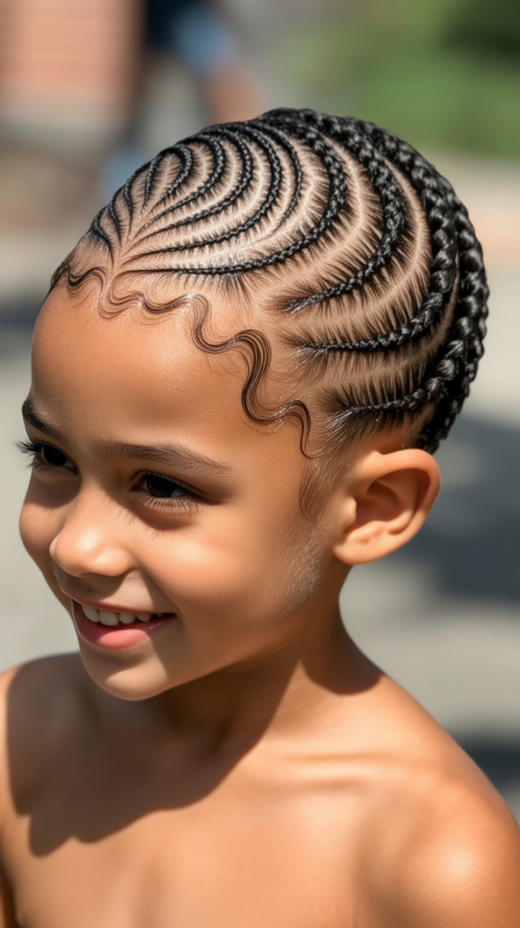 Curved Cornrow Patterns