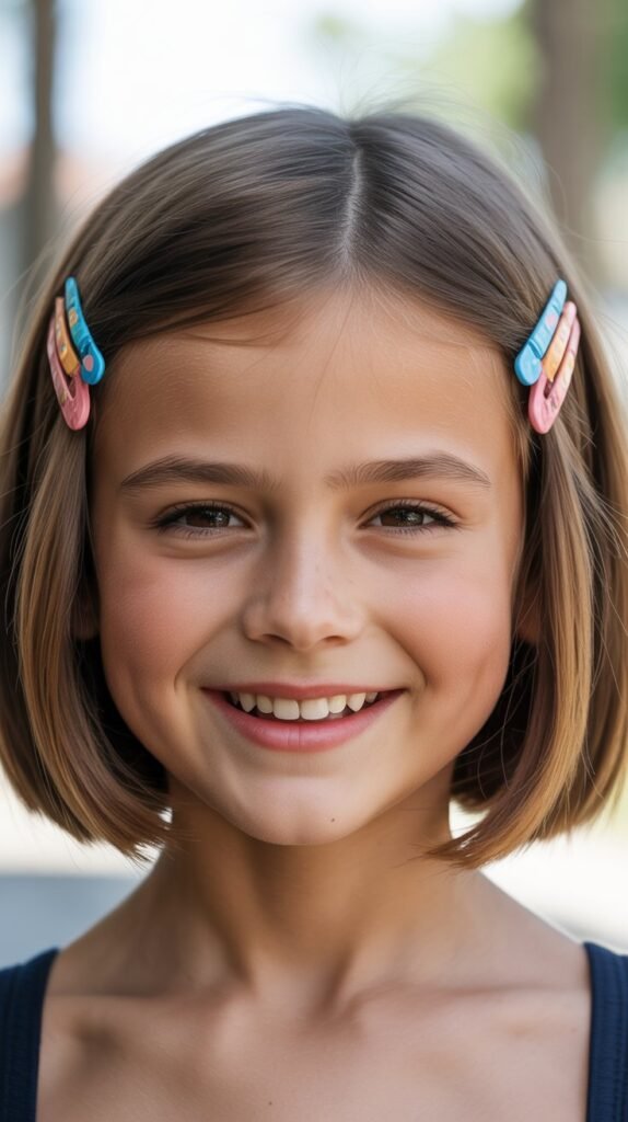 Sleek Bob with Middle Part and Straight Ends