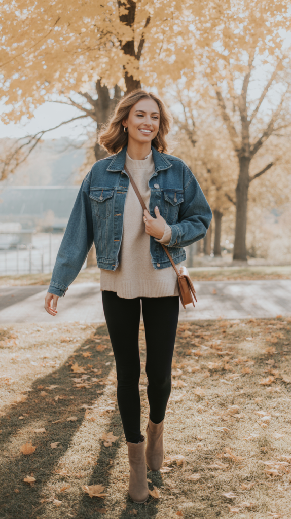 Denim Jacket and Leggings