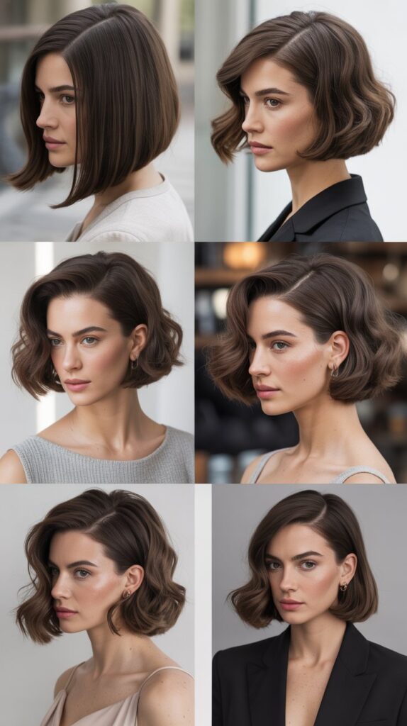 French Bob with Long Side-Parted Fringe