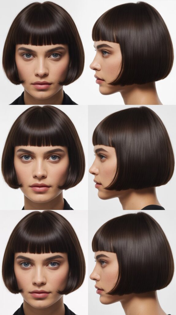 French Bob with Micro Fringe and Blunt Ends
