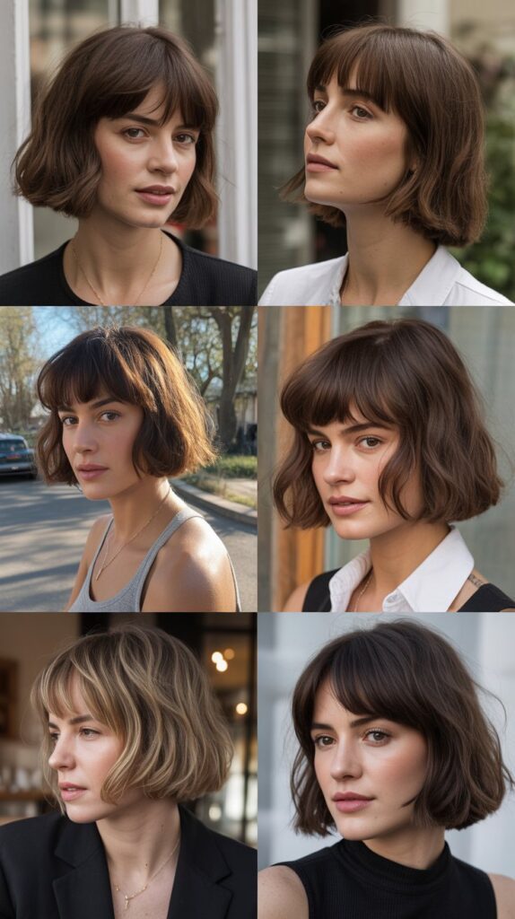 Lived-In French Bob With Grown-Out Bangs