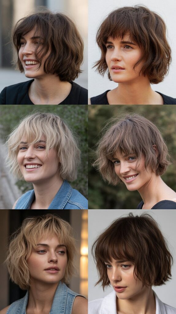 Tousled French Bob With Shattered Bangs