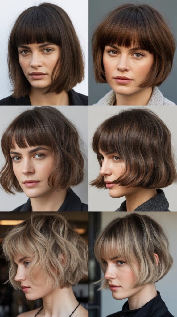 French Bob With Root Fade And Statement Bangs