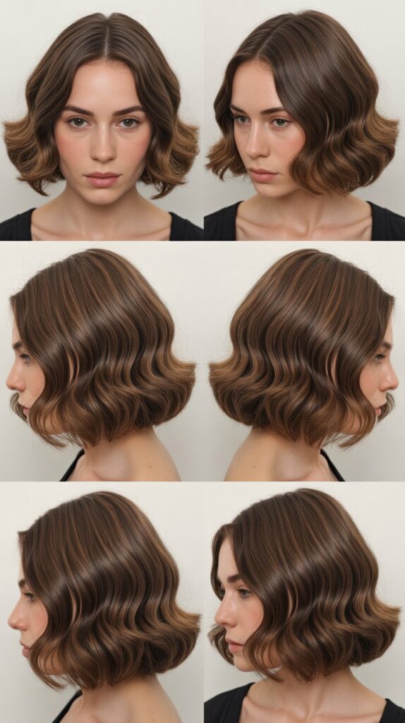 31 Stunning Wavy French Bob Haircuts for an Effortless Glow-Up 20 Blunt Wavy Bob with Center Part