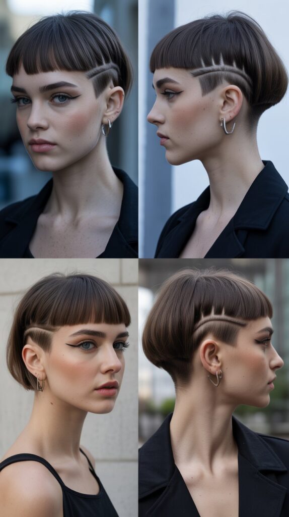  French Bob With Baby Bangs And Undercut