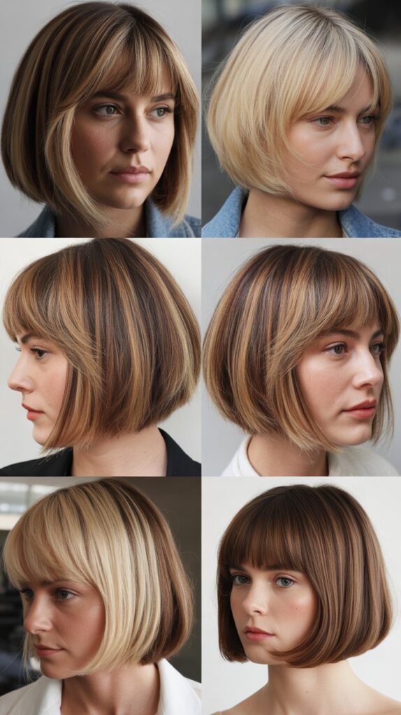 French Bob With Money Piece And Framing Bangs