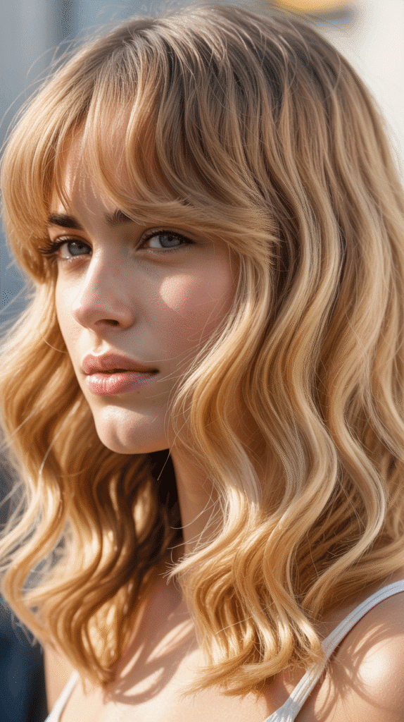 30 Stunning Long Bob with Curtain Bangs Ideas 4 Wavy Long Bob with Soft Curtain Bangs