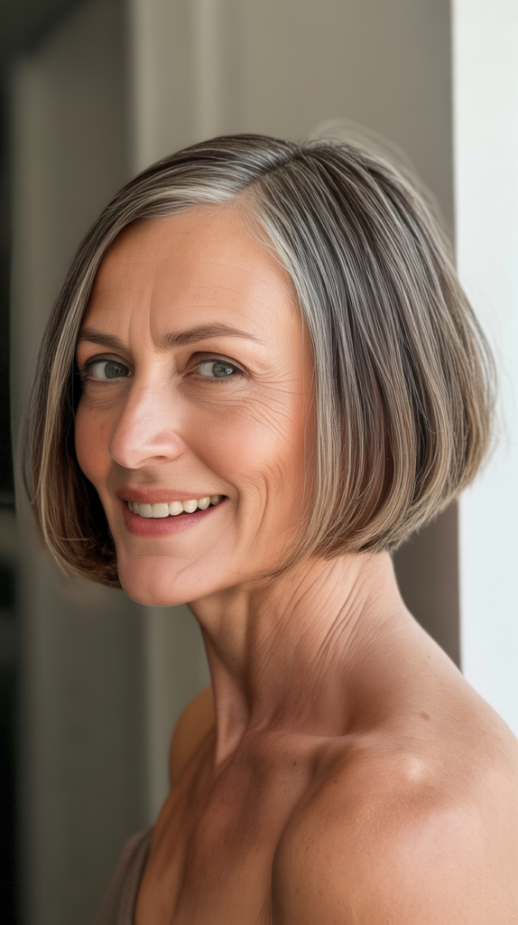 Asymmetrical Bob with Deep Side Part