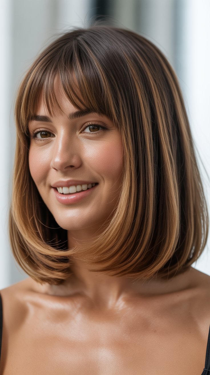 Best Long Bob Hairstyles with Curtain Bangs